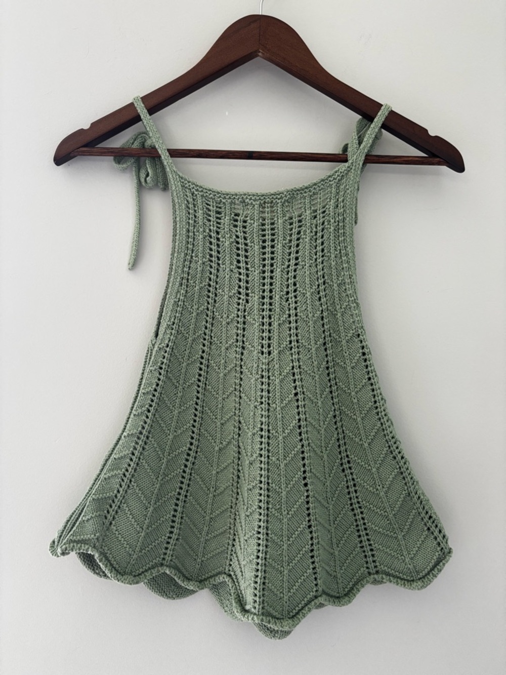 Altard State Sage Green Knit Tie Strap Top XS Cottagecore - Picture 7 of 7